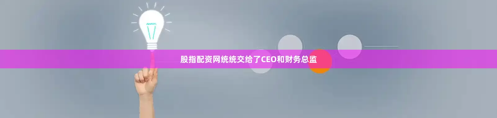 股指配资网统统交给了CEO和财务总监